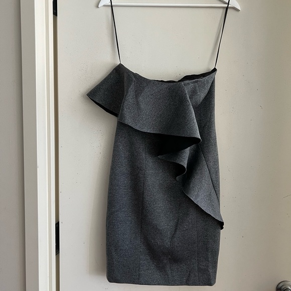 Jay Godfrey Strapless Grey Mini Dress - Picture 1 of 5